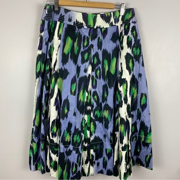 Spanner Animal Print Full Cotton Midi Skirt Size 10 Lilac Green NWT - Picture 7 of 11